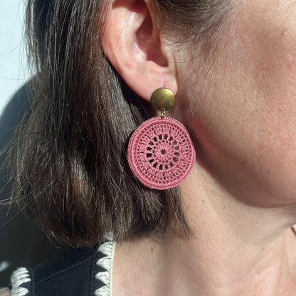 Pendientes circulares microcrochet MANDALA