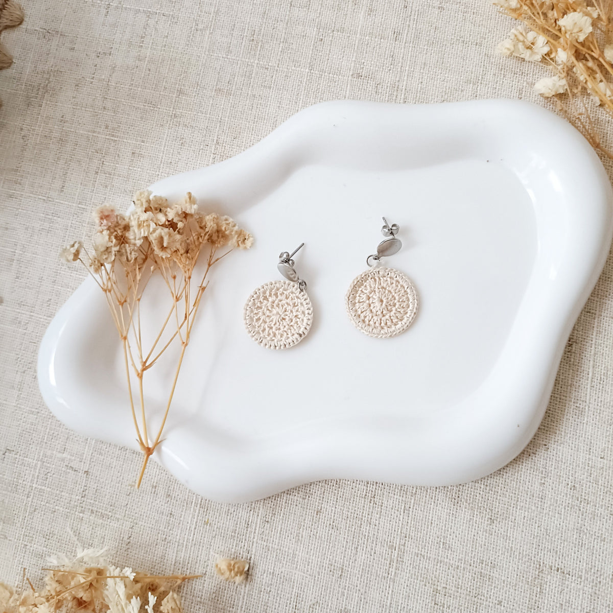 Pendientes mini circulares microcrochet PETIT