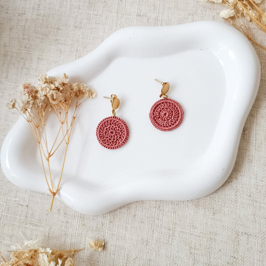Pendientes mini circulares microcrochet PETIT